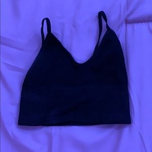 Urban Outfitters Black V Neck Crop Top